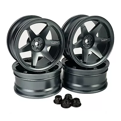 4pcs 1/10 RC Road Alloy Wheels 6 Spoke For Tamiya TT02 TT01 TE37 12mm Hex 6mm Os • £22.99