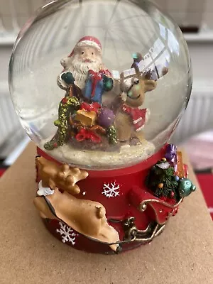 Christmas Snowglobe With Santa And Reindeer New With Gift Box B • £5.99