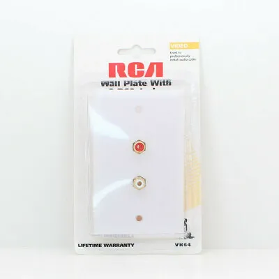 RCA VH64 Single Gang Wall Plate 2 RCA Female Solder Jacks - NEW - Only 2 Left! • $3.99