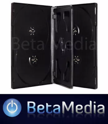 50 X Black 14mm ** HOLDS 6 Discs ** HIGH QUALITY CD / DVD Cover Cases • $64.95