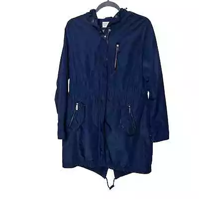 Michael Kors Hooded Anorak Raincoat Navy Blue Size S Water Resistant  • $39
