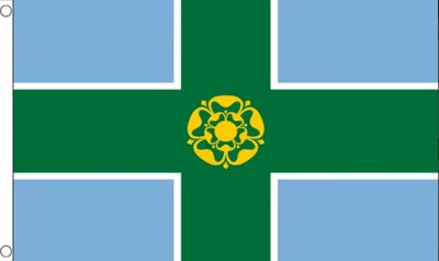 £3.45 • Buy DERBYSHIRE SLEEVED FLAG 18  X 12  45CMX30CM ENGLISH COUNTY DERBY
