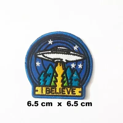 I Believe UFO Patch Embroidery Badge Iron On / Sew On Pony Riding Cloth Patches • £2.79