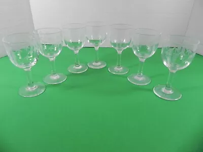 7 Sasaki Noritake BAMBOO Etched 4  Cordials Glass Mid Century MCM • $39.99