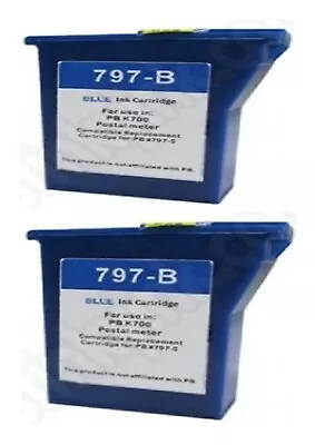 £18.95 • Buy 2x PITNEY BOWES COMPATIBLE FRANKING MACHINE BLUE INKS- DM50/DM55/K700/K721/RK721