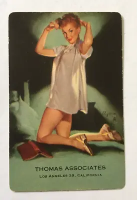 Vintage PIN-UP Sexy Single Playing Card Red Head - Advertising Card By Elvgren • $1.99