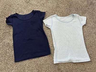 Lot Of 2 H&M T-Shirts Tees Size 2T Navy White Stripes • $4