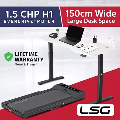 $1149 • Buy LSG Nimbus Walking Pad Treadmill+ErgoDesk Automatic Standing Desk 1500mm (White)