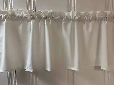 Solid White Valance Or Curtain Panel  Window Treatment RV Basement Man Cave • $12.99