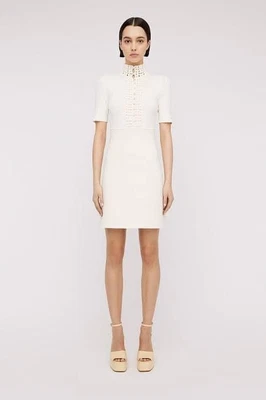 $600 • Buy Scanlan Theodore Crepe Knit Daisy Mini Dress Butter