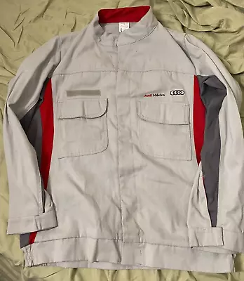 Audi Mexico Logo Workwear Uniform Jacket Garage Racing Down Cotton Size 30 Gray • $39.95