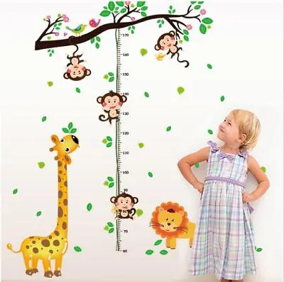 Wall Stickers Height Scale Measure Monkey Tree Kids Wall Art Decal Home Children • $6.99