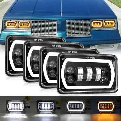 4X 4x6  LED Headlights Hi/Lo Beam Turn Signal DRL For Oldsmobile Cutlass 1980-88 • $85.04