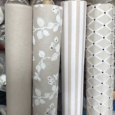 £0.99 • Buy Linen Look NATURAL MIX Culla Fabric Furnishing Cotton Curtain 55  Wide Canvas