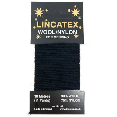 Lincatex Mending Darning Wool (10mtr) -  9 Colours Available From Drop Down List • £1.27