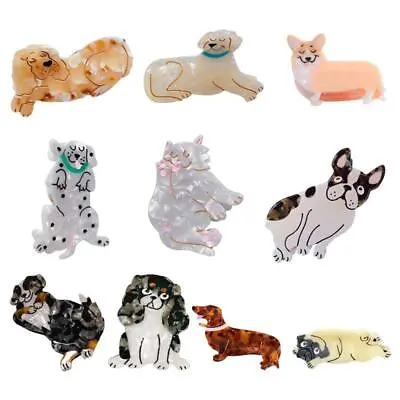 £7.49 • Buy Non-Slip Animal Hair Claw Clip Acetate Dog Shape Barrette Strong Hold Hairpin