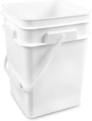 4 Gallon Square Bucket With Plastic Handles Food Storage Pail Heavy Duty & ... • $52.99