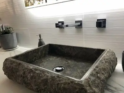 Surrey Grey Marble Wash Basin 50 Cm X 40 Cm Bathroom Sink • £299.99