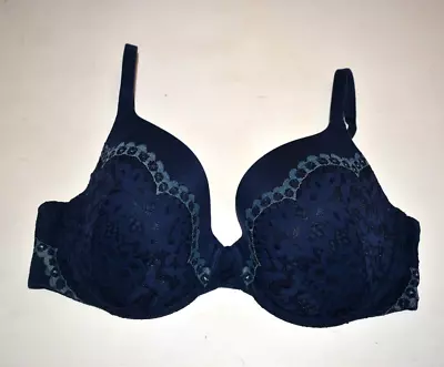 Victoria's Secret PINK Lined Perfect Coverage Multi-Way Navy Blue Bra 36D • $23