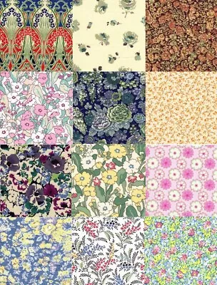 Liberty Tana Lawn Cotton Fabric 5 Inch Charm Squares X 10 Vintage Patchwork  • £3.50