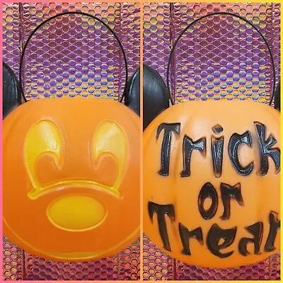 Mickey Mouse Halloween Trick Or Treat Candy Bucket Blow Mold Pail Foam Plastics • $7