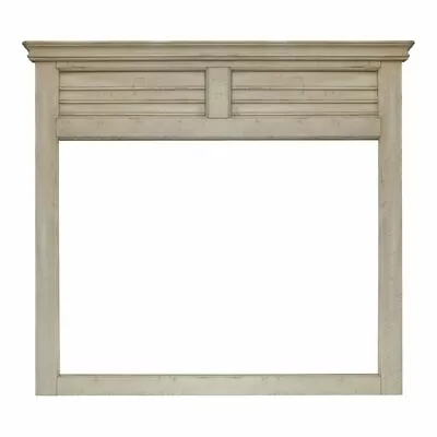 Sunset Trading Shades Of Sand Wood Shutter Mirror In Cream Puff/Walnut Brown • $784.72