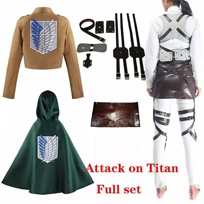 Attack On Titan Levi Ackerman Mikasa Ackerman Costume Jaeger Outfits Party • $66.06