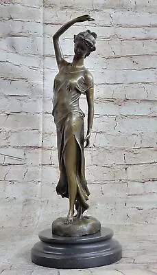 Signed Augustine Moreau French Artist Beautiful Woman Bronze Sculpture Figure NR • $359