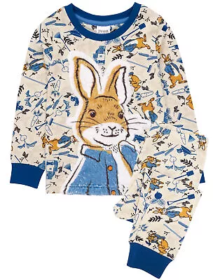 Peter Rabbit Pyjamas Baby Kids Costume Fluffy T-Shirt & Bottoms PJs • £14.99