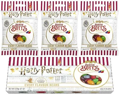 4x Harry Potter Wizarding World Bertie Botts Beans 1x 125g Gift Box & 3x 54g Peg • $37.86