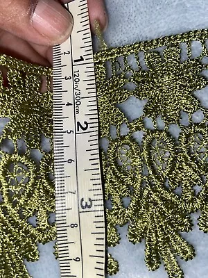 Embroider Venice Lace  2.5  Green Color  Floral VictoriaTrim A  By Yardage! • $6