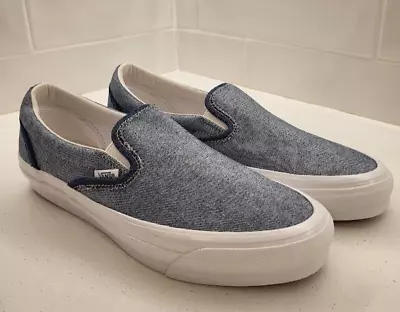 $75 • Buy Vans Vault OG Classic Slip On LX Denim Indigo Mens Size 9 Womens Size 10.5 NOAH
