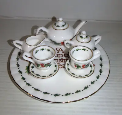 1995 Waldman House A CUP OF CHRISTMAS TEA Miniature Tea Set - NIB -Doll House Sz • $27