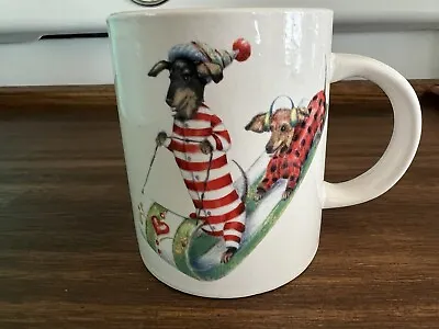 🐶Dachshund/Wiener Dog Sled Ride Coffee Mug Ceramic Cup Christmas • $10