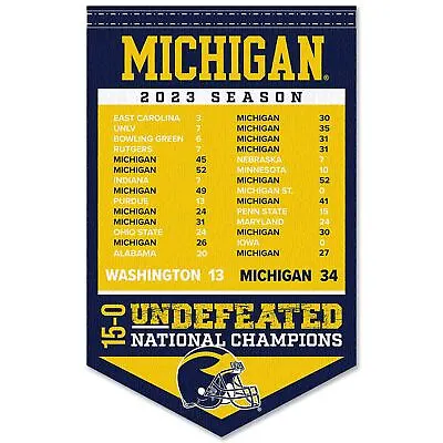 Michigan Team University Wolverines 15-0 Undefeated 2023 Season Champions • $20.95