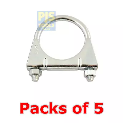 5 X  Exhaust Clamps Universal U Bolt Type Heavy Duty Auto & TV Mast Aerial Clamp • £7.50