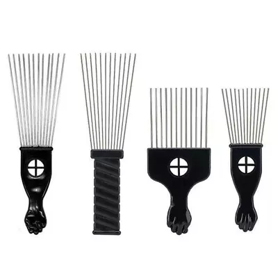 $3.19 • Buy Professional Quality Afro Curly Hair Pick Lift Comb Salon Stainless Steel 