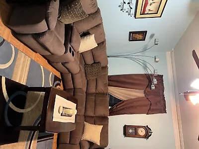 $1800 • Buy Ashley S Furniture Sectional Couch With Three Recliners, Brown, With Cup Holder 