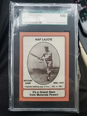 PERFECT SGC 100 Pristine RARE 1976 Motorola NAP LAJOIE Hall Of Famer Baseball 10 • $250