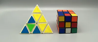 VTG 1980s Rubix Cube Puzzle Toy & Pyramid Puzzle Puzzle Rubin Cube • $39.99