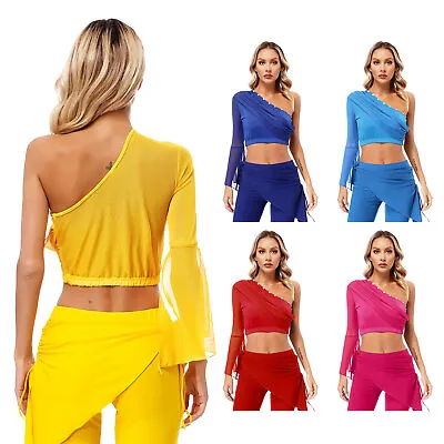 Womens Crop Top Samba Cardigan Dancing Belly Dance Cropped Costume Single Tulle • £8.39