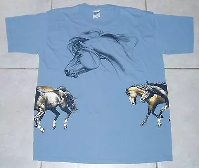 HORSE T Shirt  Mens Large (L) Horses Stallion Mustang Ranch Colts Broncos  • $12.99