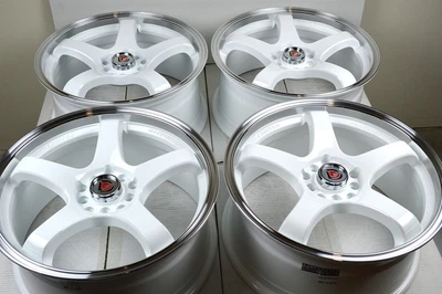 $679 • Buy 4 New DDR Fuzion 17x7.5 5x100/114.3 38mm White/Polished Lip Wheels Rims