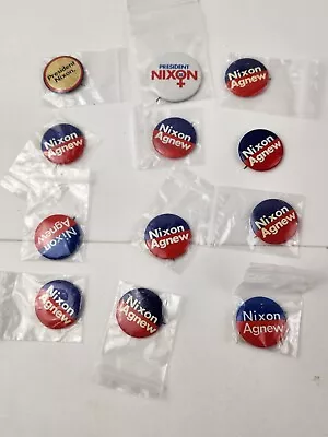 Presidential Campaign Pins Nixon Agnew Pins Buttons Lot Of 12 • $19.99