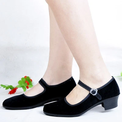 £20.87 • Buy Women Vintage Chinese Ballet Work Fabric Cotton Shoes Low Heel Mary Jane Shoes