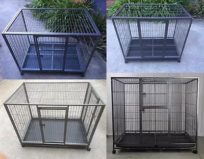 Pet Dog Cage Wire Metal Crate Kennel Puppy Cat Rabbit House Enclosure Castor • $429.99