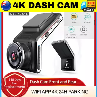 $109.95 • Buy Dash Cam 4K Front And Rear 1080P Car Dashboard Camera Night Vision 24H WIFI