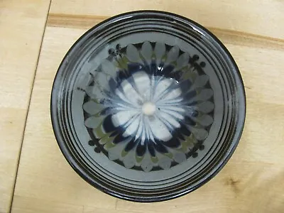 Herman Kahler Keramik Bowl Green Brown Abstract Floral Dish Denmark HAK Pottery • $60