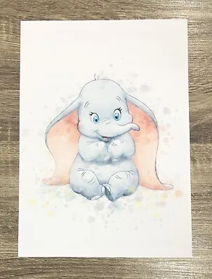 Disney Baby Dumbo Elephant Nursery Picture Print Wall Art Watercolour Size A4 • $8