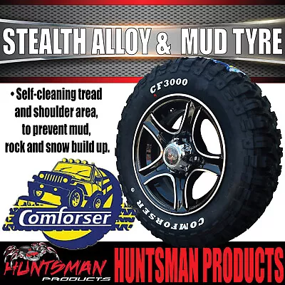 13x5 HT Holden Stealth Trailer Alloy Rim & 165/80R13 LT Comforser Mud Tyre • $195